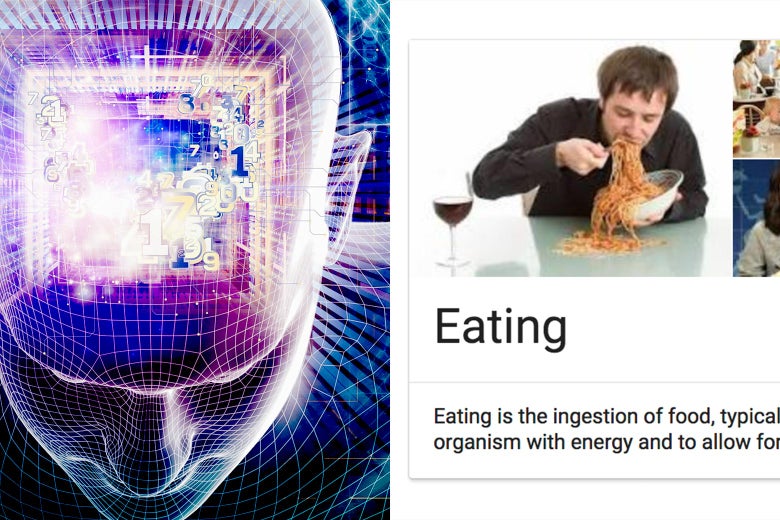 A robot vs. a Google infobox about "eating"
